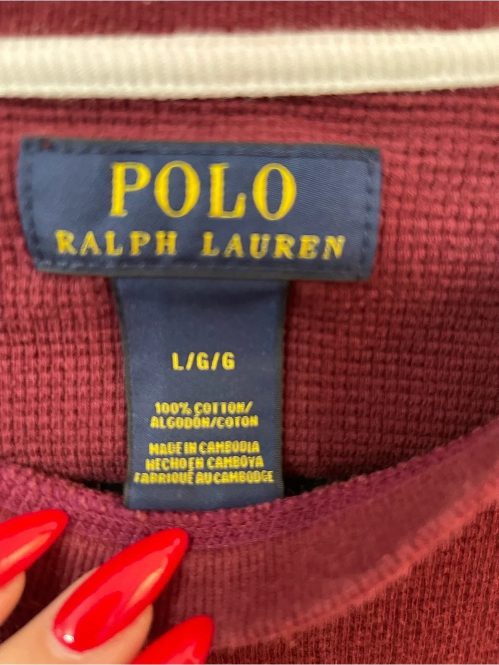 Polo by Ralph Lauren Men's Crewneck Thermal Sweater - Wine